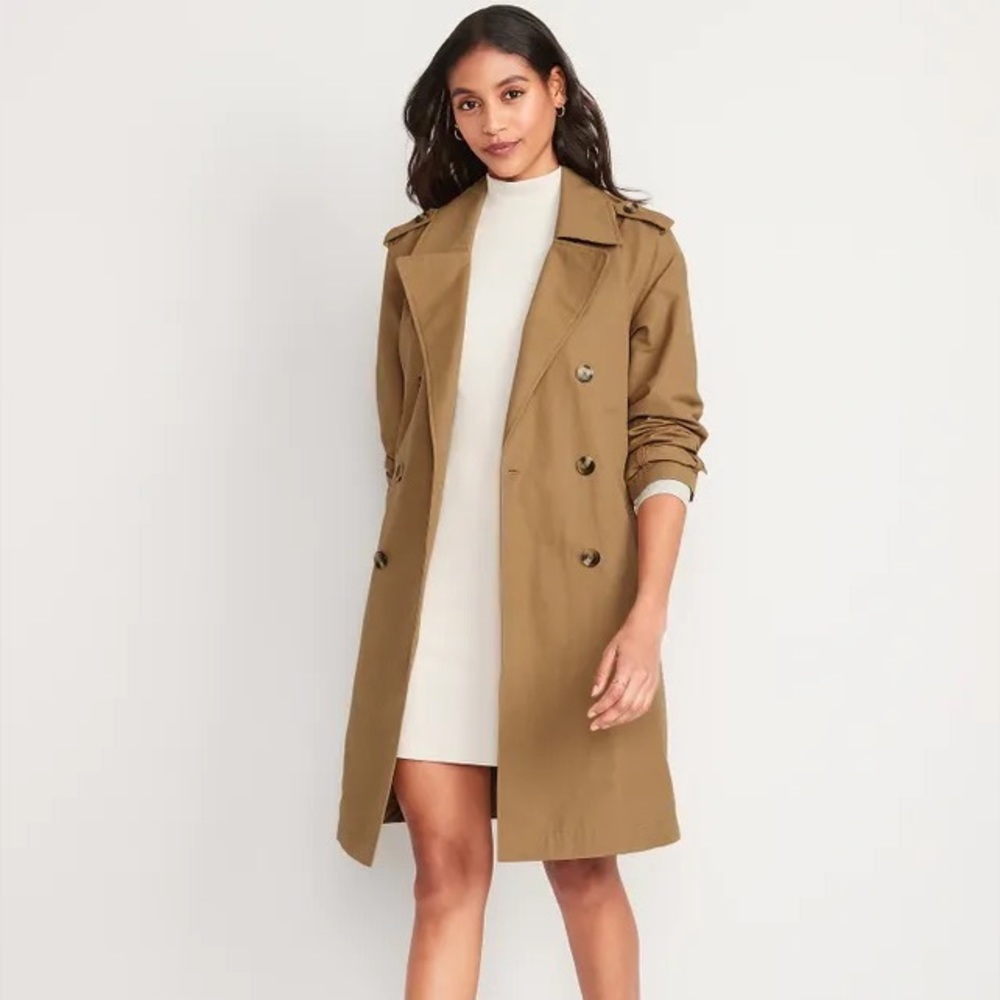 ✨ NWT Old Navy Water-Resistant Tie-Belt Trench Coat